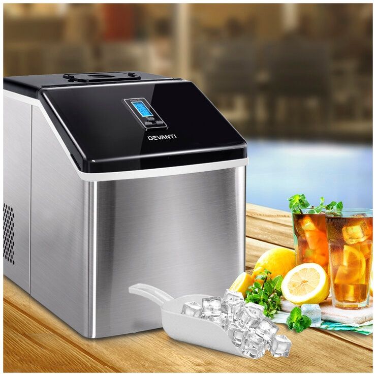 Devanti Stainless Steel Commercial Ice Maker