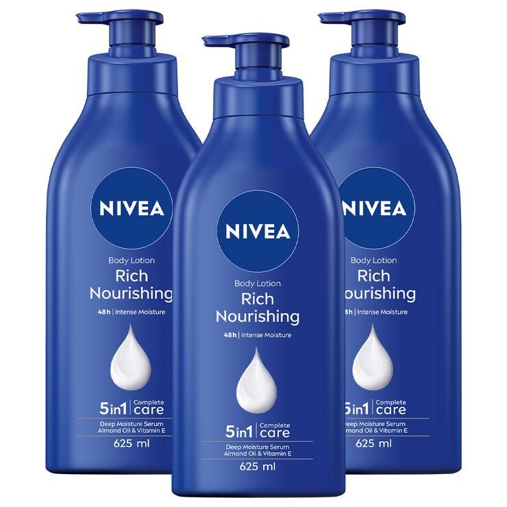 NIVEA Rich Nourishing Body Lotion 3 x 625ml