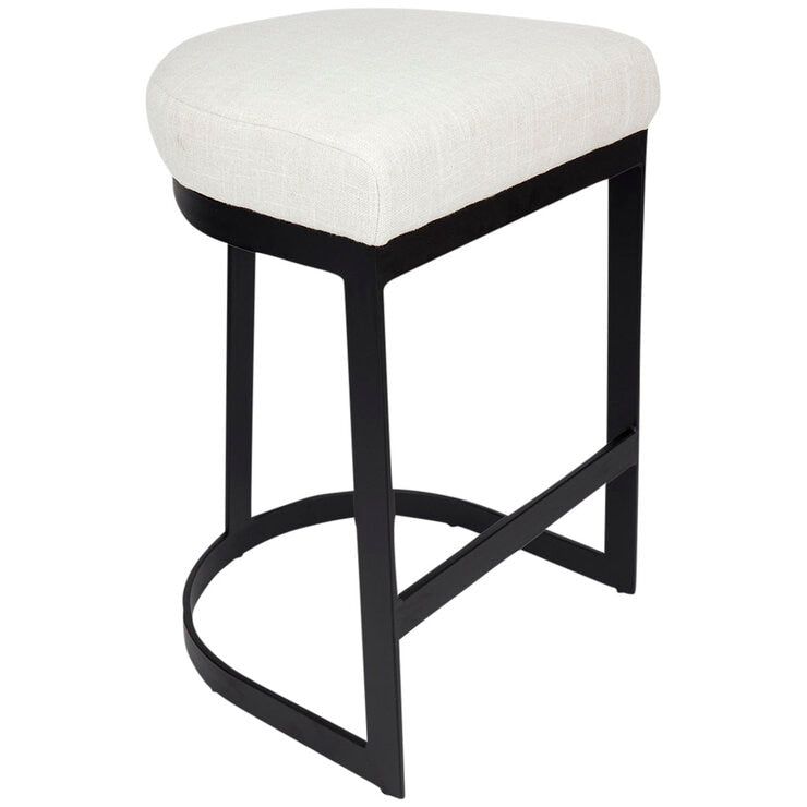 CAFE Lighting &amp; Living Brooke Black Kitchen Stool Natural