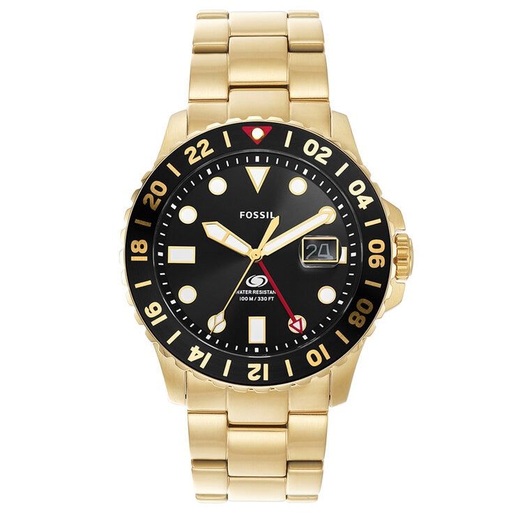 Fossil GMT Gold-Tone Stainless Steel Men&#39;s Watch FS5990