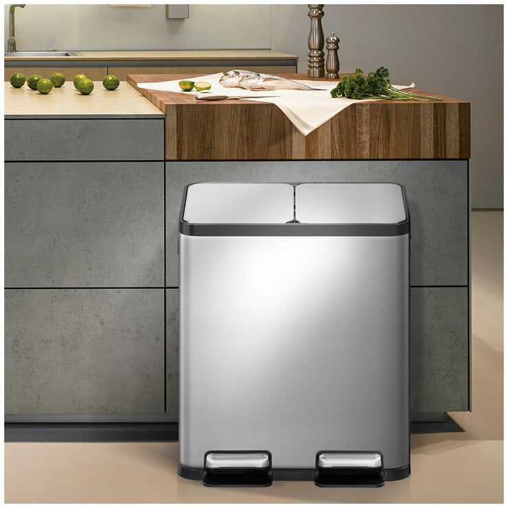 EKO 30L+30L Stainless steel Recycling Step Can EKO 30L+30L Stainless steel Recycling Step Can