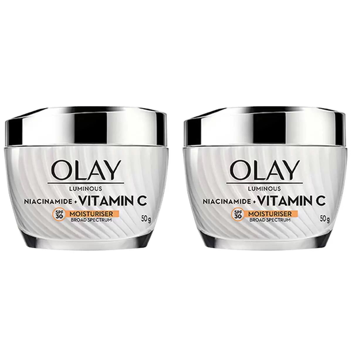 Olay Luminous Niacinamide And Vitamin C Moisturiser SPF30 2 x 50g