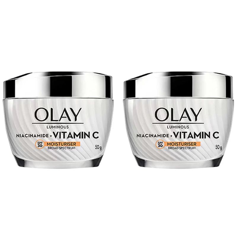 Olay Luminous Niacinamide And Vitamin C Moisturiser SPF30 2 x 50g