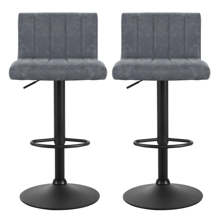 Artiss Gaslift Swivel Bar Stool Grey 2 Pack Artiss Gaslift Swivel Bar Stool Grey 2 Pack