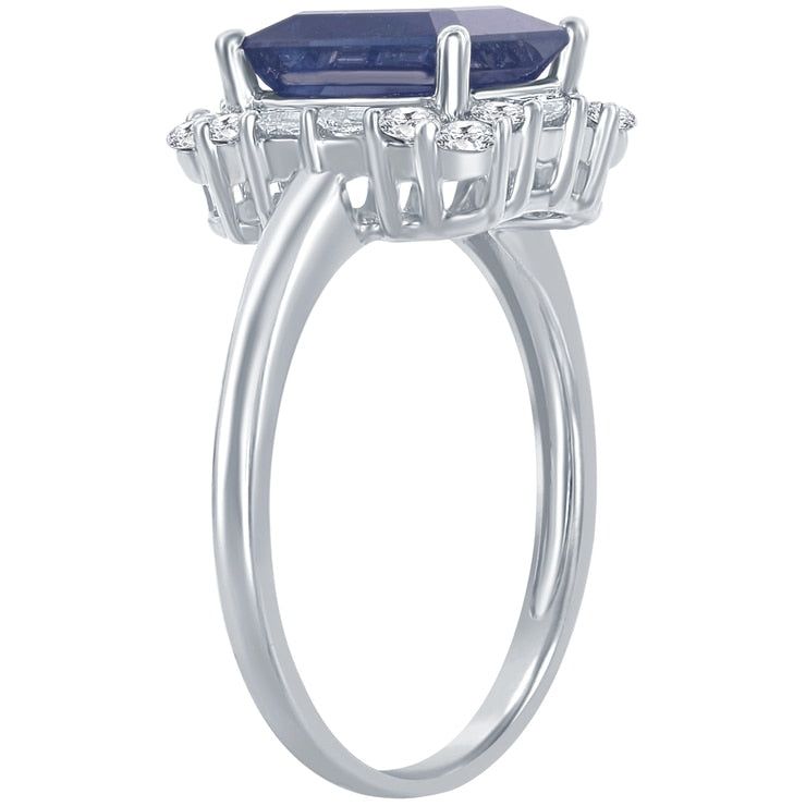 18KT White Gold Sapphire And Diamond Ring