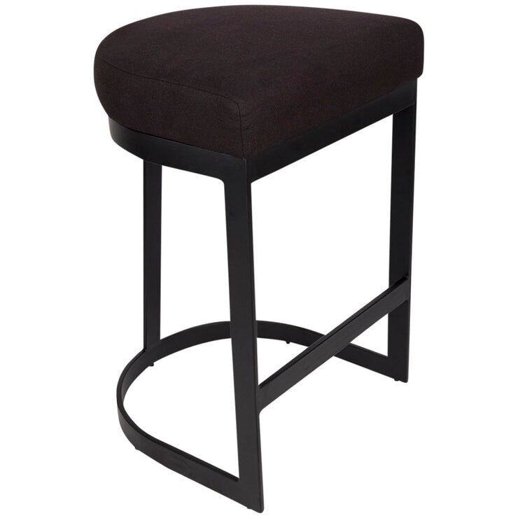 CAFE Lighting &amp; Living Brooke Black Kitchen Stool Black Linen