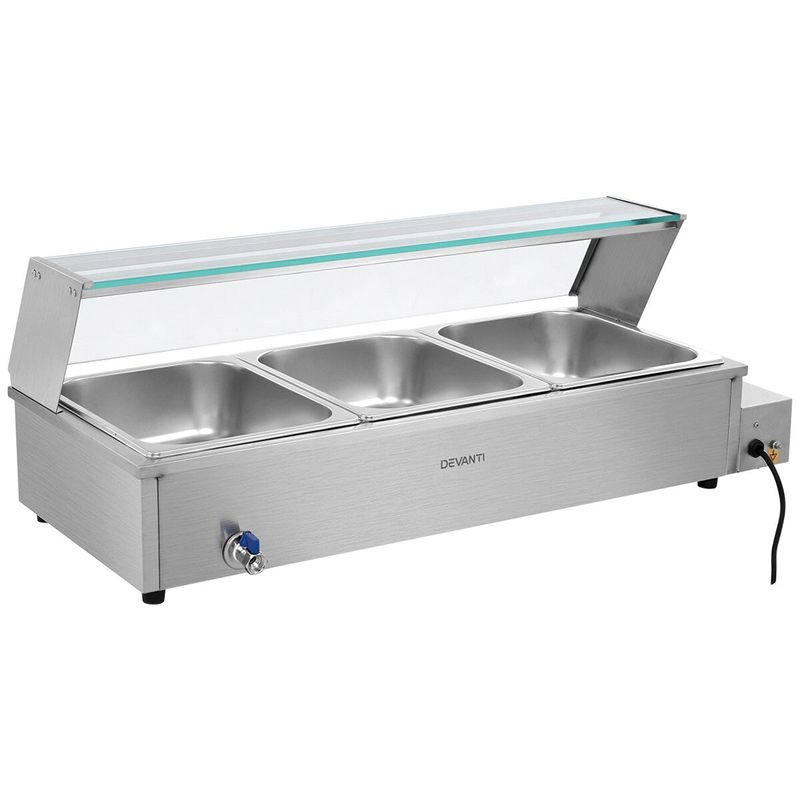Devanti Commercial Bain Marie Electric Buffet Pan And Food Warmer