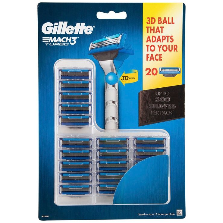 Gillette Mach3 Turbo Replacement Cartridges 20 Count