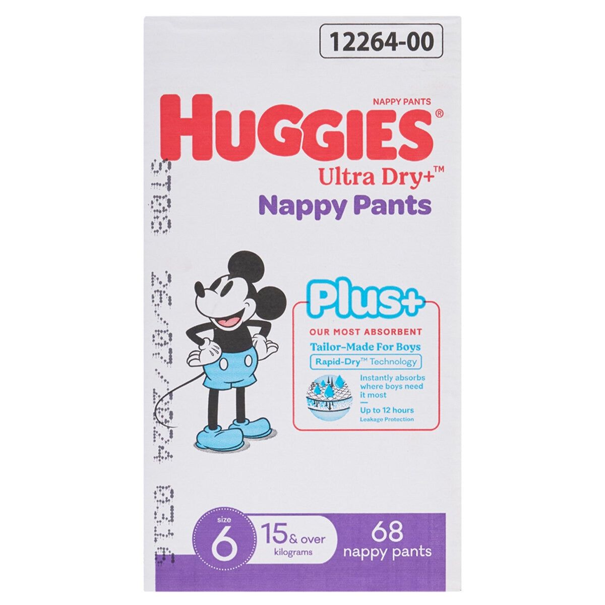 Huggies Boys&#39; Ultra Dry Nappy Pants Plus Size 6 68 Piece