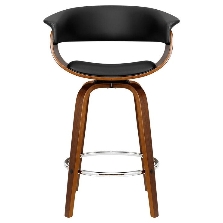 Artiss Bar Stool Fixed Leather Back Wooden Black