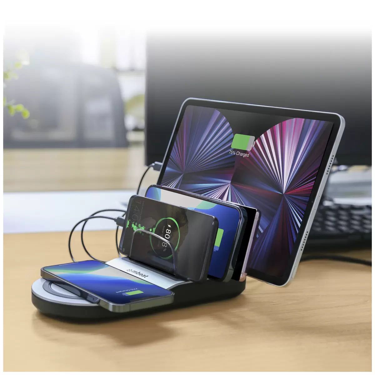 mbeat Gorilla Power 50W Qi Certified Multi-Device USB & Wireless Charging Dock MB-UWC-5K mbeat Gorilla Power 50W Qi Certified Multi-Device USB & Wireless Charging Dock MB-UWC-5K