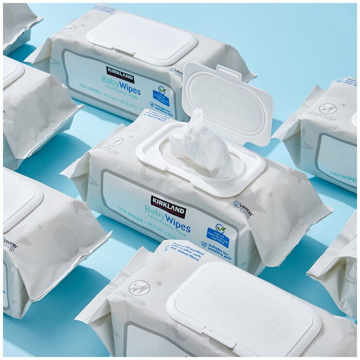 Kirkland Signature Fragrance Free Baby Wipes 9 x 100 Pack