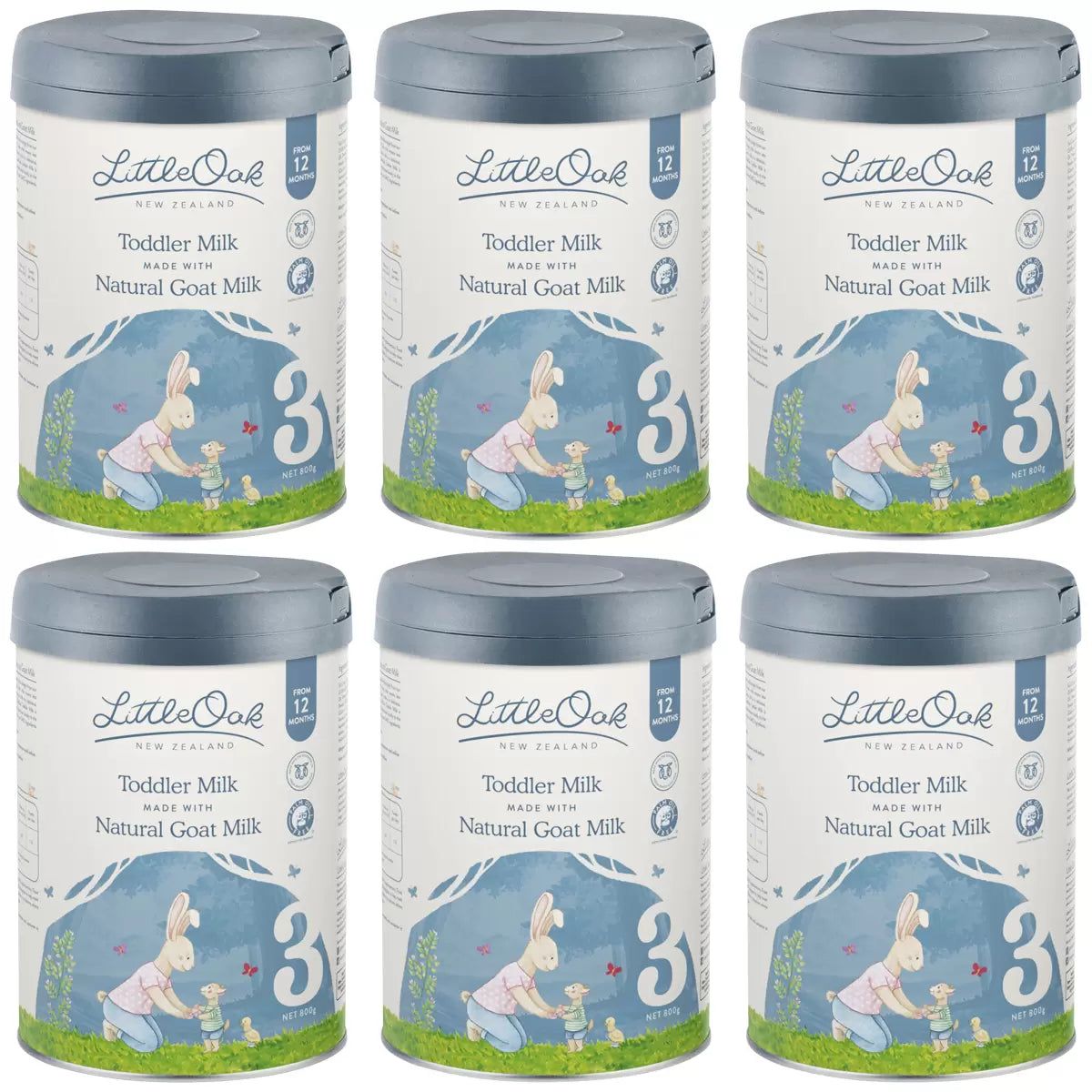 LittleOak Natural Goat Milk Toddler Milk Stage 3, 6 x 800g