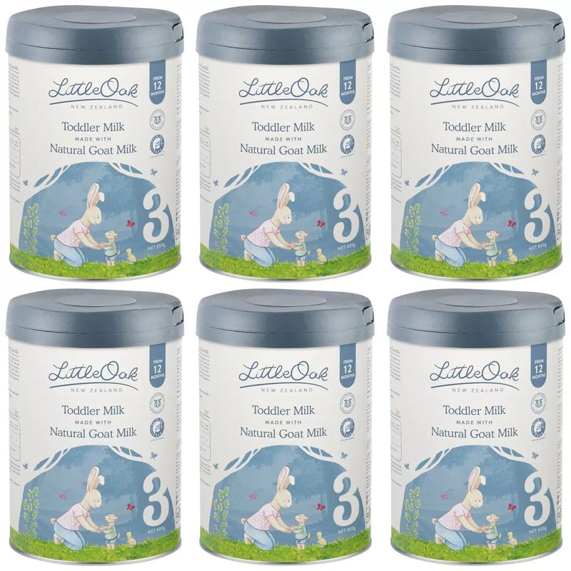 LittleOak Natural Goat Milk Toddler Milk Stage 3, 6 x 800g