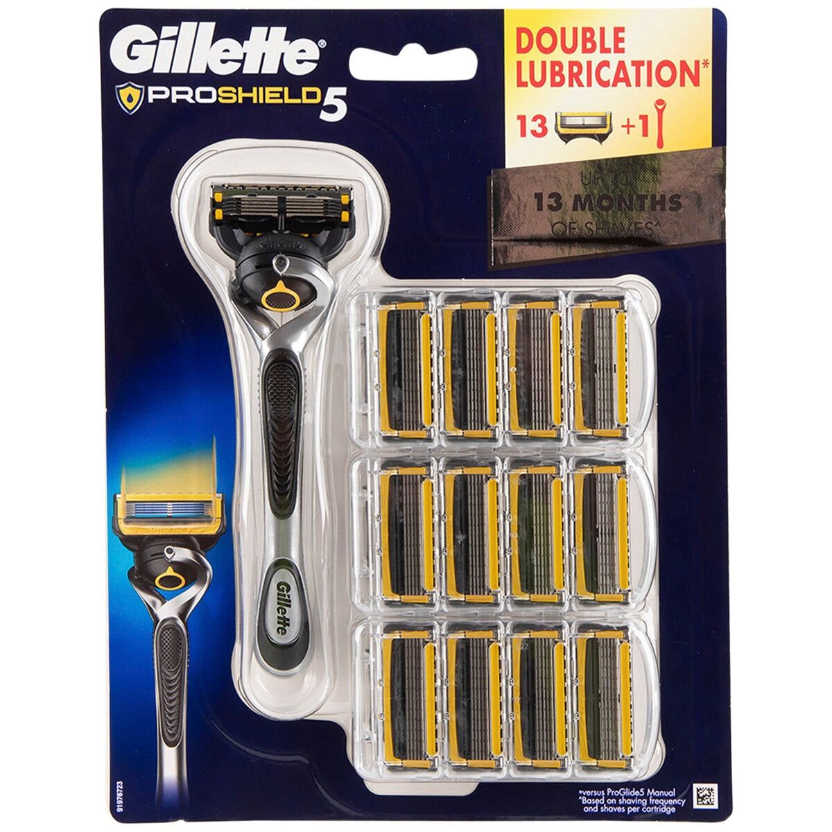 Gillette Fusion Proshield Razor And Cartridges 1 Razor + 13 Refills