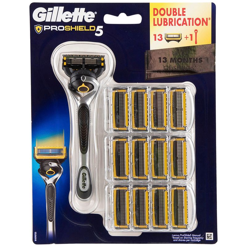 Gillette Fusion Proshield Razor And Cartridges 1 Razor + 13 Refills