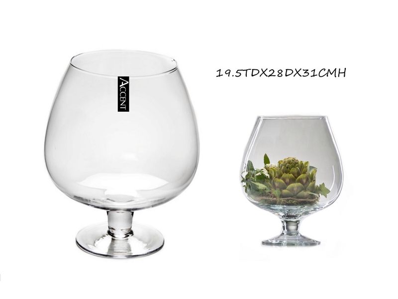 bulk 2 Glass Brandy Balloon Vase 31cm