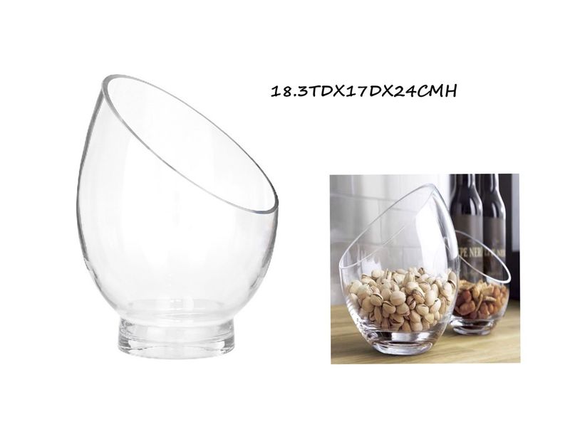 bulk 6 Glass Angle Top Vase 24cm