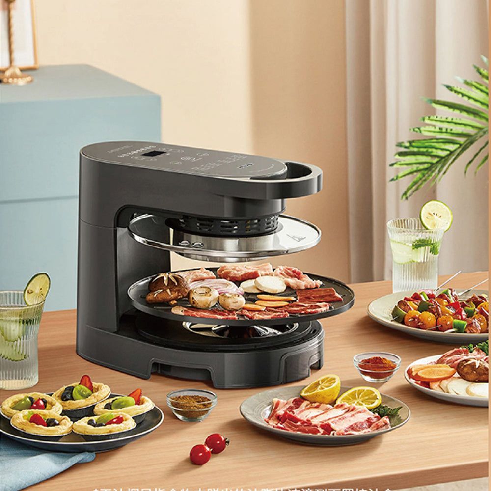 Hoper Layer Multi-functional 2 in 1 air fryer &amp; smokeless BBQ grill KZ-50