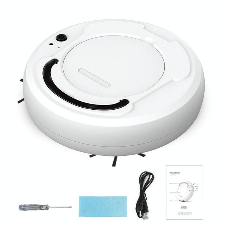 Smart 3-in-1 Robot Vacuum with Wet / Dry Mopping - Rechargeable &amp; Auto Cleaning - Black - White