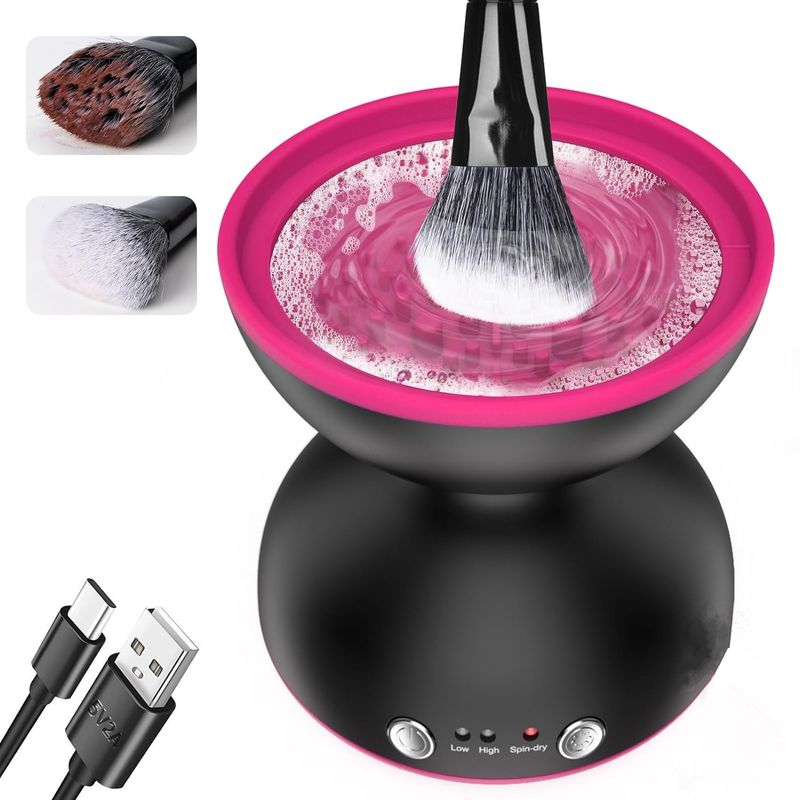 Black Electric Makeup Brush Cleaner - Fast &amp; Deep Cleaning, USB Powered