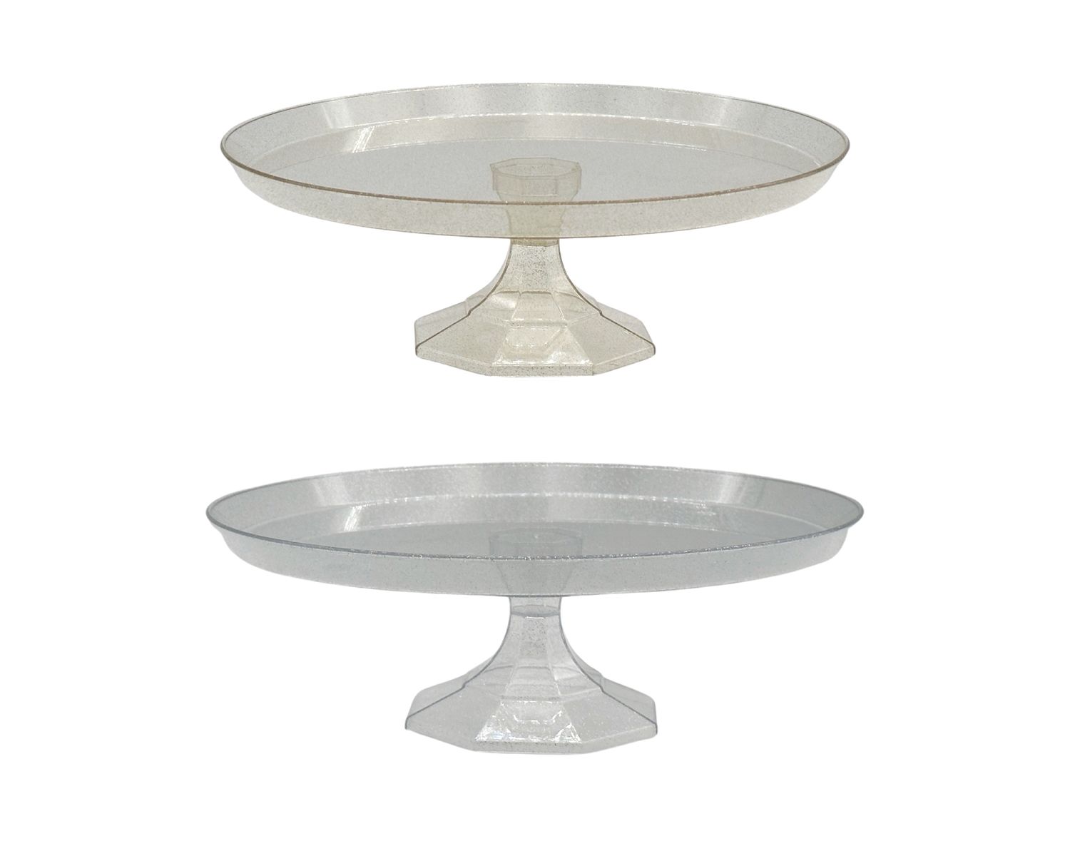 bulk 24 Glitter Plastic Cake Stand 26x5cm