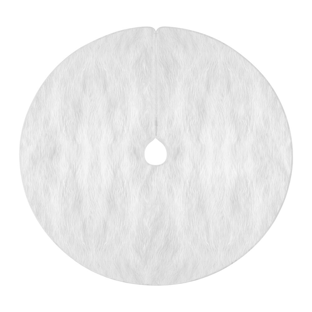 Jingle Jollys Christmas Tree Skirt 120cm Plush Xmas Fluffy Ornaments Decor White
