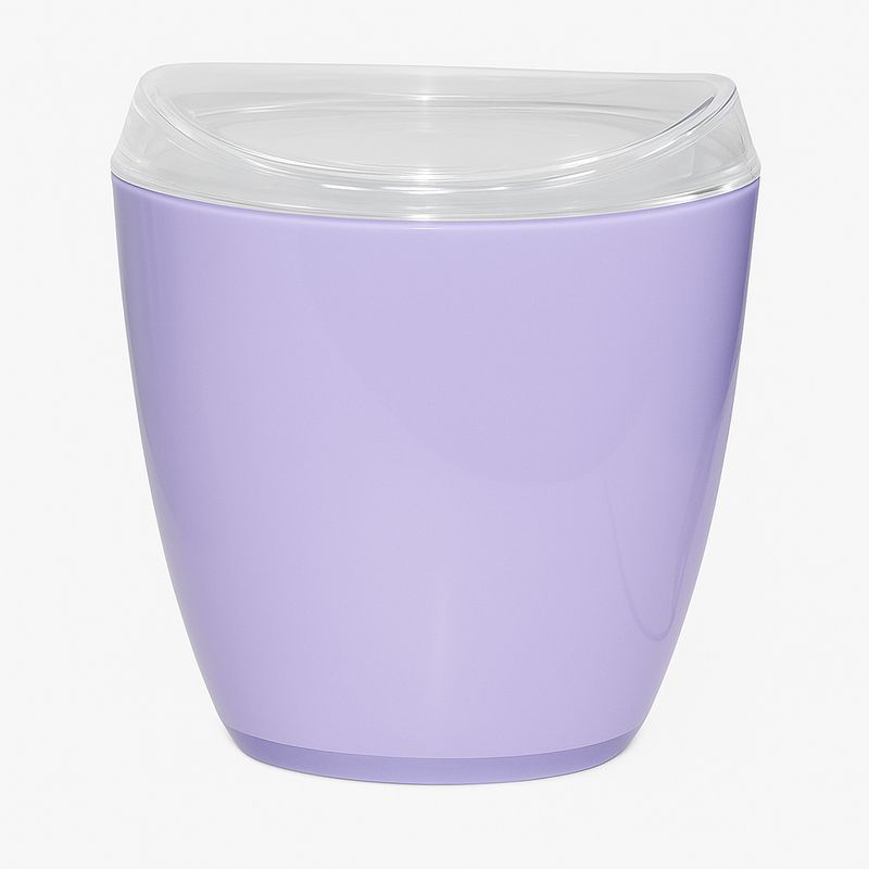Oval Swing Top Waste Rubbish Bin Acrylic Lightweight Compact Bathroom Office in Purple