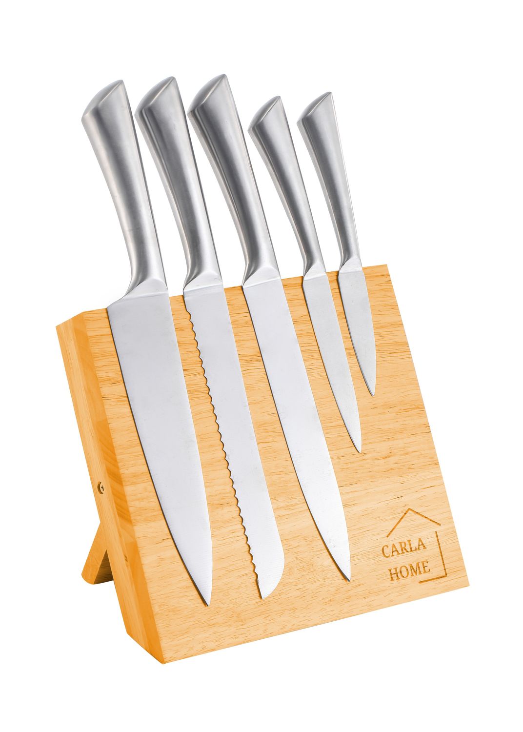 Natural Bamboo Magnetic Knife Block Holder with Strong Magnets for Home Kitchen Storage &amp; Organisation