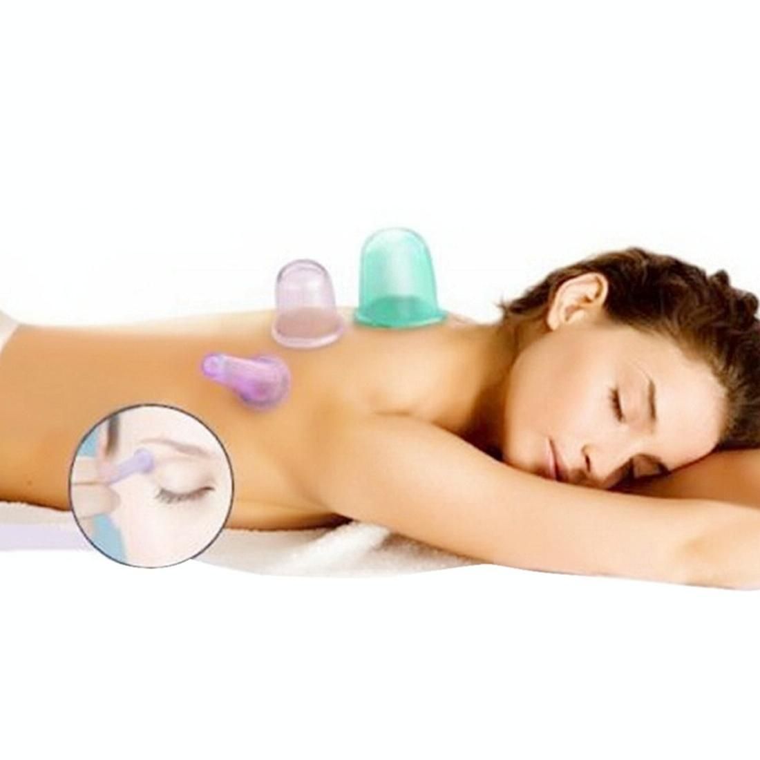 4-In-1 Silicone Cupping Cups For Health Care Random Colour