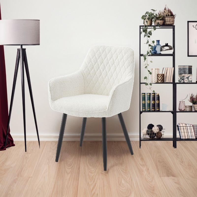 Neo Cindy Ivory Fabric Dining Chair 2-Piece Set