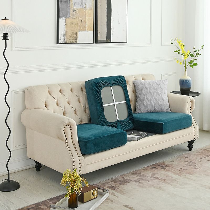 2 Pcs Green Elegant Polyester Sofa Cover - Full Protection Against Cat Scratches &amp; Wear