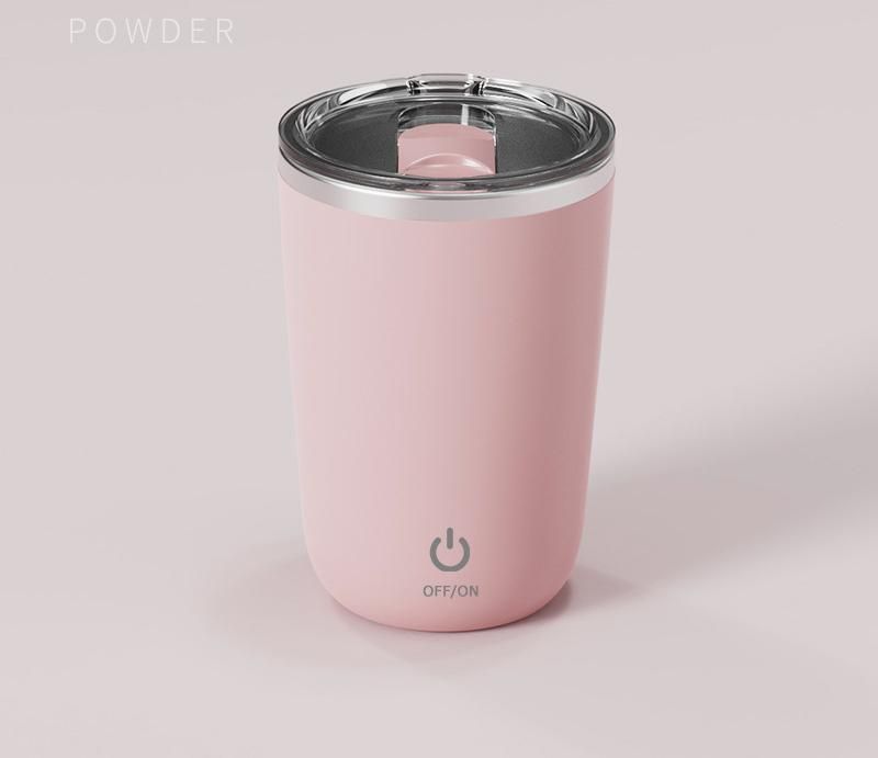 Mini Portable Electric Self-Stirring Mug - USB-C Rechargeable, 4-Hour Use, Stainless Steel (pink)