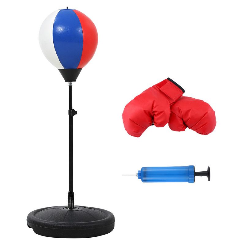 Everfit Kids Punching Bag Stand Set Adjustable 76-112cm with Gloves &amp; Pump