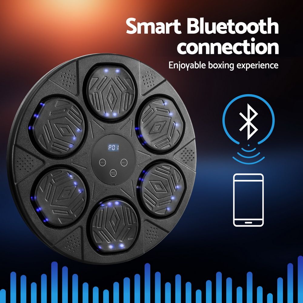 Everfit Music Boxing Machine Bluetooth Wall-Mounted Punch Target with LED Display &amp; Gloves