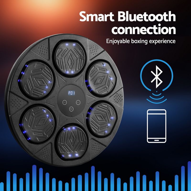 Everfit Music Boxing Machine Bluetooth Wall-Mounted Punch Target with LED Display &amp; Gloves