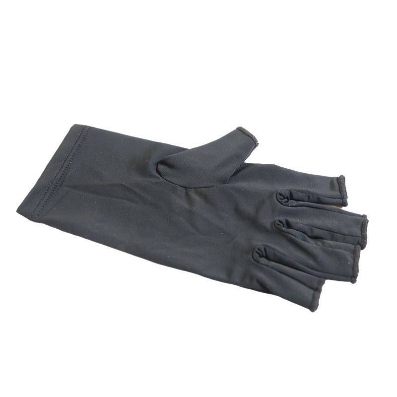 5-Pair Black UV Protection Fingerless Gloves for Nail Art Curing and Cycling Sun Protection - Made of Nylon/Spandex, Manicure Hand Care