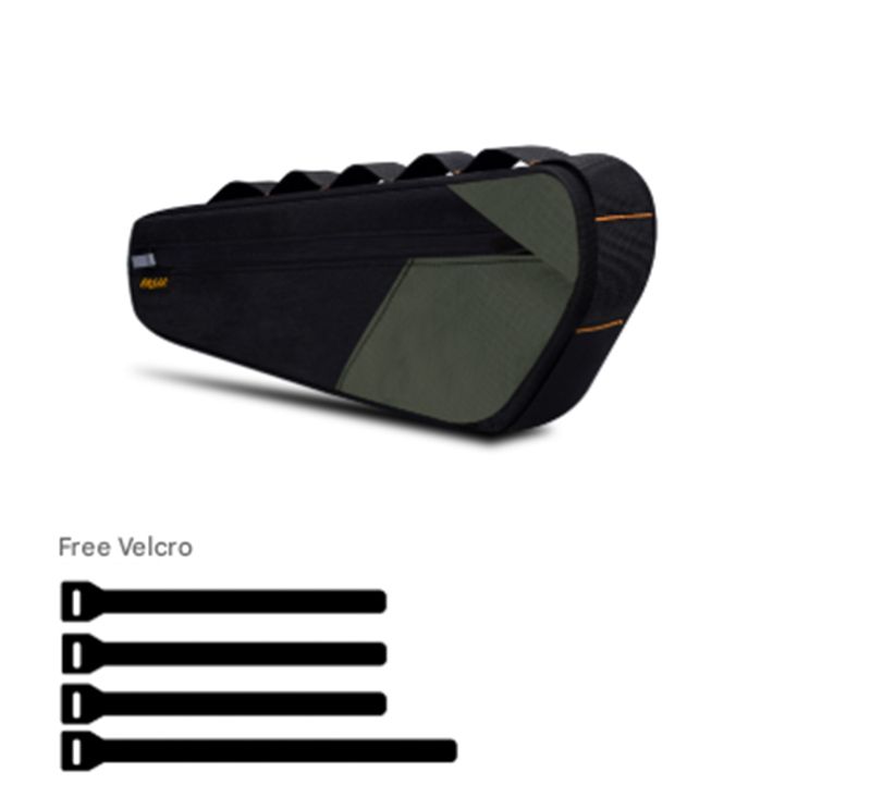 Black and Green Waterproof Bicycle Frame Bag - 2.5L Slim Top Tube Storage Pouch for Cycling Essentials