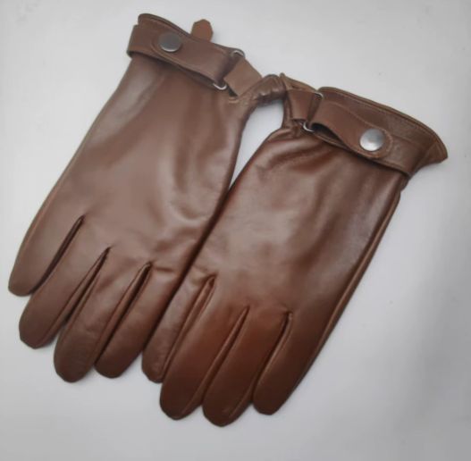 M Brown Premium Men's Genuine Sheepskin Leather Driving &amp; Cycling Gloves