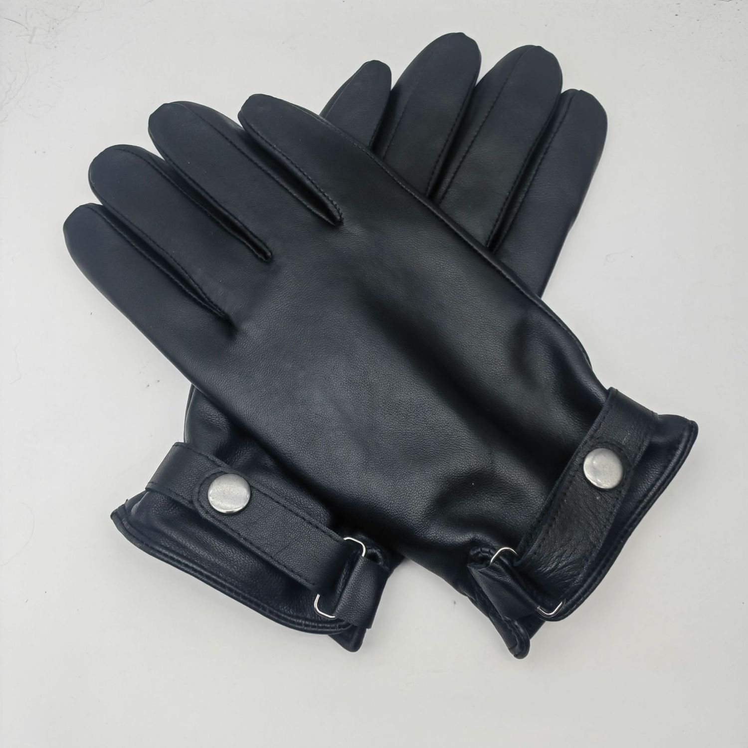 XL Black Premium Men's Genuine Sheepskin Leather Driving &amp; Cycling Gloves