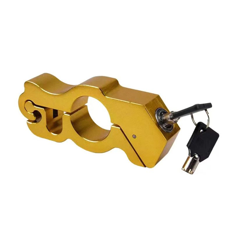 Motorcycle &amp; Scooter Handlebar Grip Lock - Anti-Theft Brake Lever Lock(Gold)