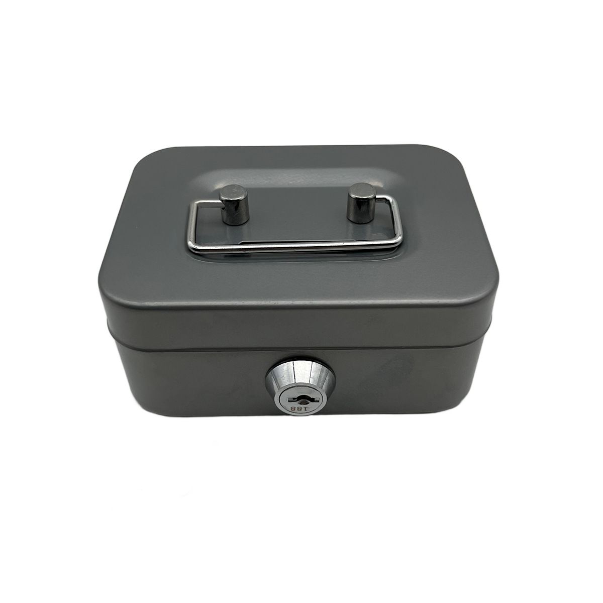 2PCS/Gray Mini Lockable Cash Box with Handle - Secure Money Storage Box