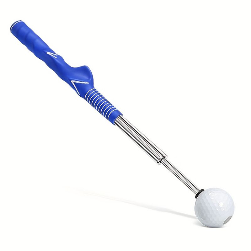 Dark Blue Pro Golf Swing Trainer - Extendable with Audible Click &amp; Corrective Grip Aid