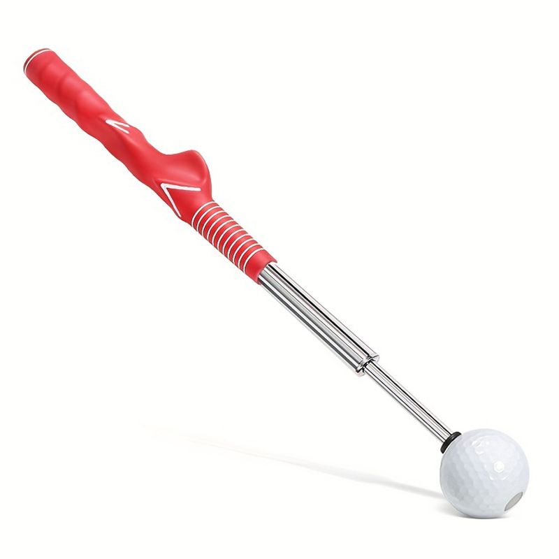Red Pro Golf Swing Trainer - Extendable with Audible Click &amp; Corrective Grip Aid