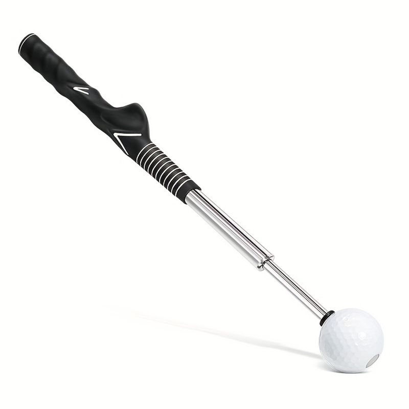 Black Pro Golf Swing Trainer - Extendable with Audible Click &amp; Corrective Grip Aid