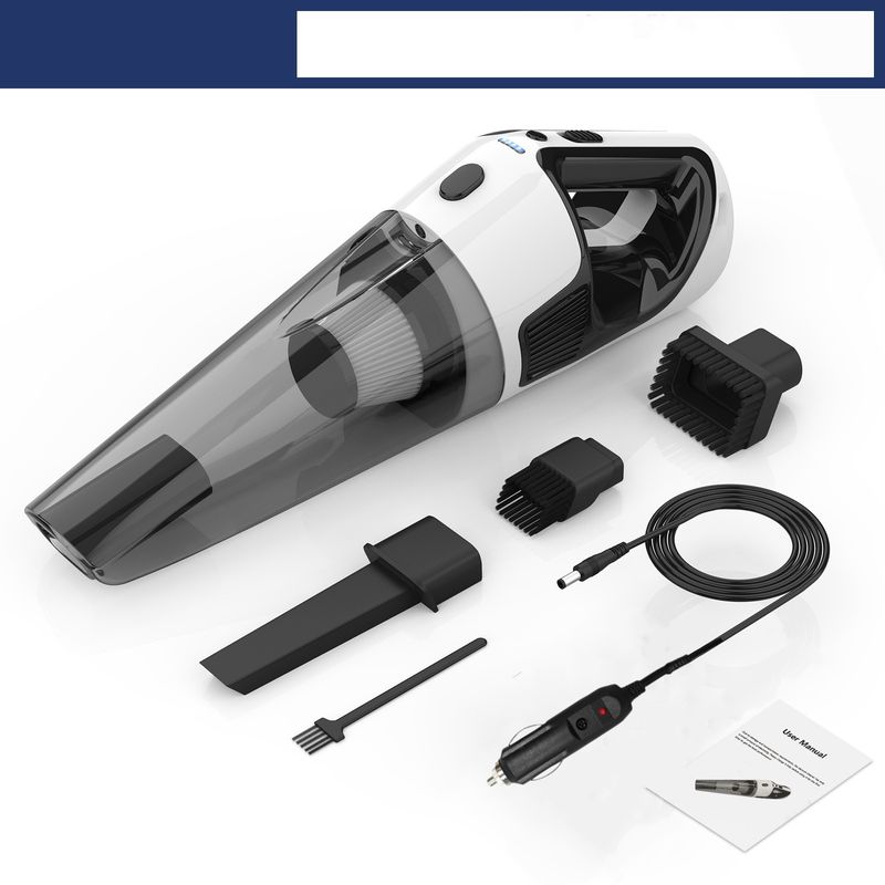 Corded Handheld Car Vacuum Cleaner - 10kPa Strong Suction, 120W Power with LED Light &amp; Washable HEPA Filter(black)