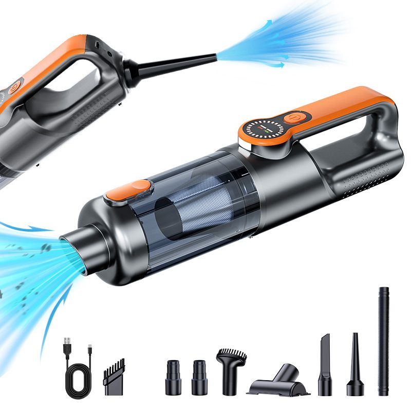 Multi-Function Cordless Handheld Vacuum Cleaner &amp; Blower - Powerful Brushless Motor with Digital Display(Gray Orange)