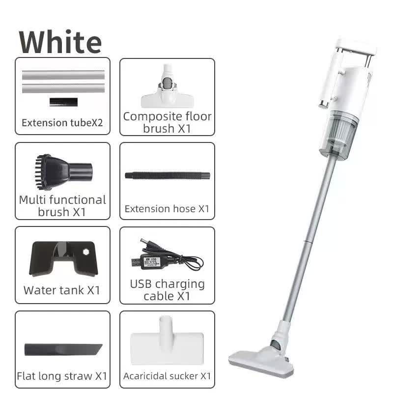 Cordless 2-in-1 Handheld &amp; Stick Vacuum Cleaner - Powerful Suction, Washable Filter, Multi-Tool Kit(White)