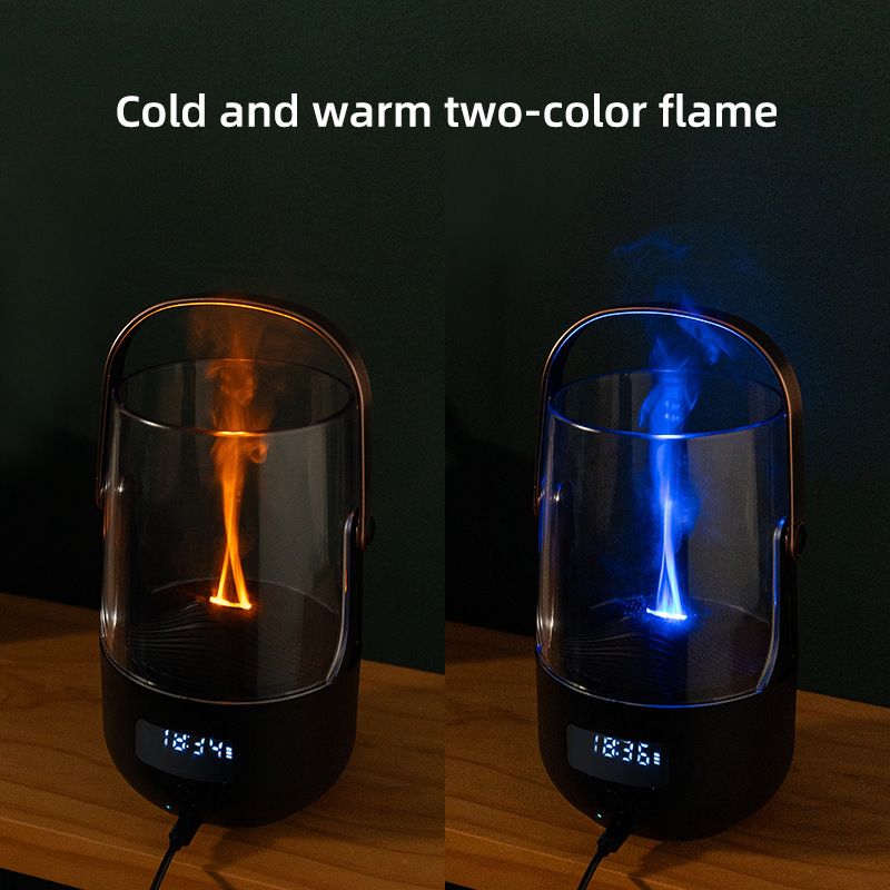 Creative Retro Flame Essential Oil Diffuser - Portable Humidifier for Office, Bedroom &amp; Camping