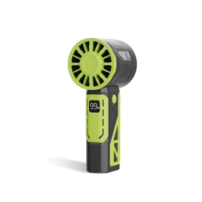Black And Green 100-Speed Mecha Handheld Fan | USB Rechargeable High-Speed Mini Fan | Powerful &amp; Silent | Lightweight 150g with 6-8 Hour Battery Life